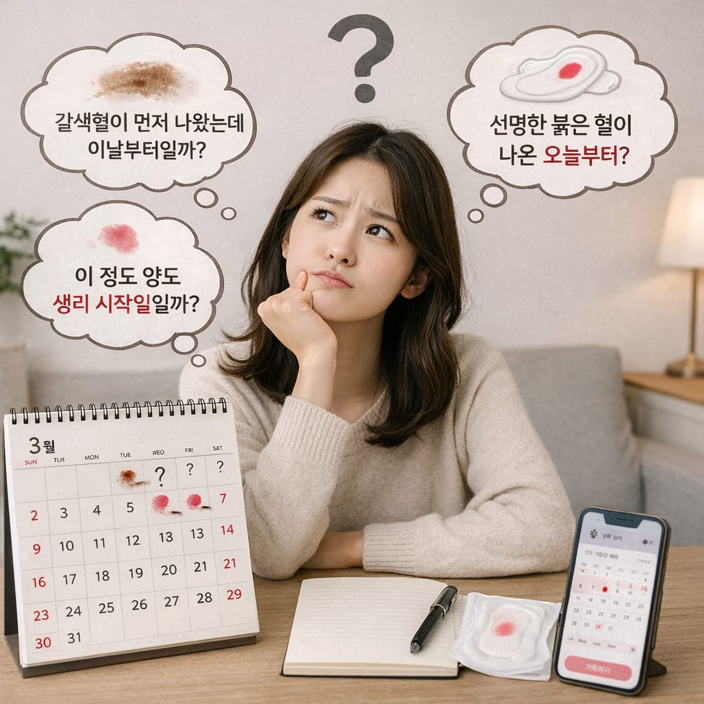 생리 첫날 기준