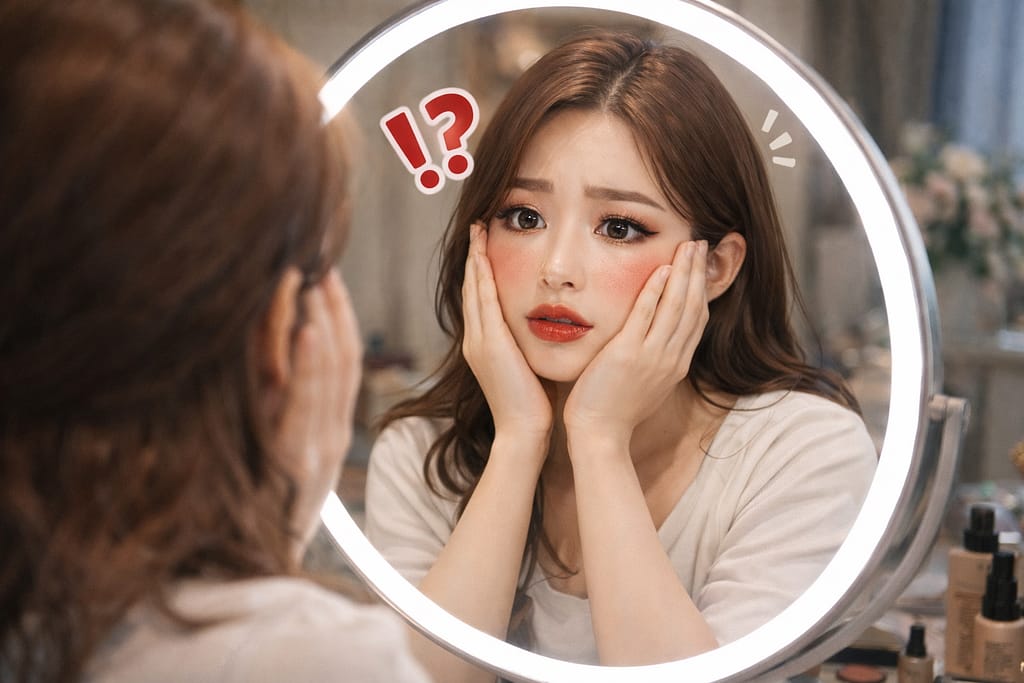 얼굴 커 보이는 메이크업 패턴