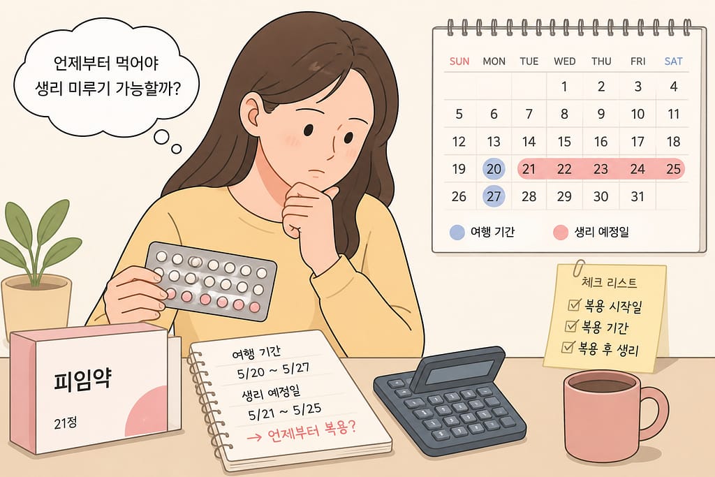 여행 전 생리 미루기