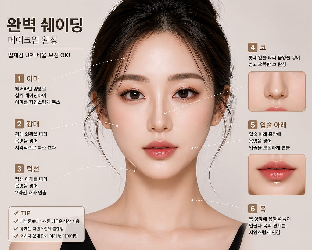 얼굴형별 쉐이딩