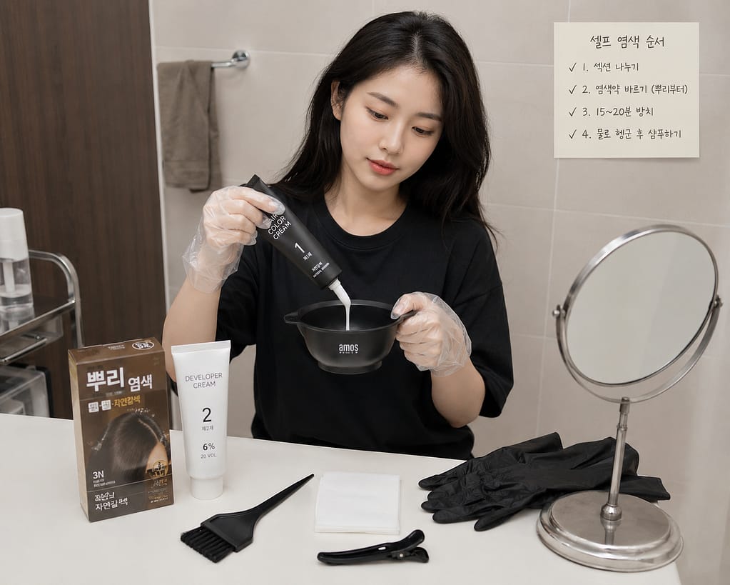 셀프 뿌리 염색